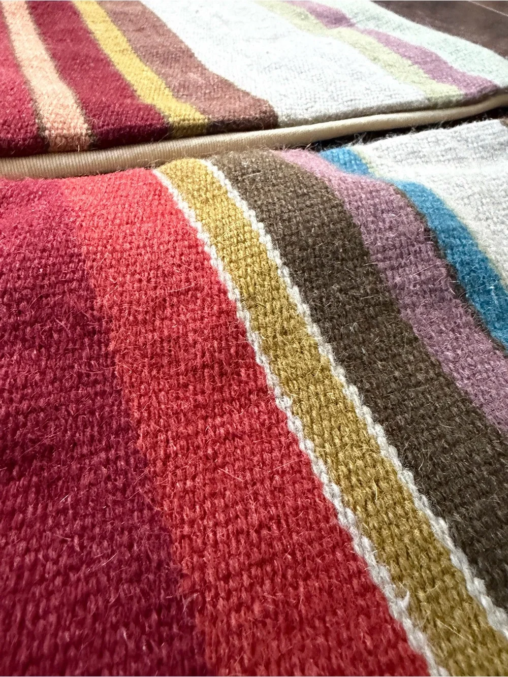 Pottery Barn Wool Dexter dhurrie Stripe Lumbar Throw Pillow Cover set